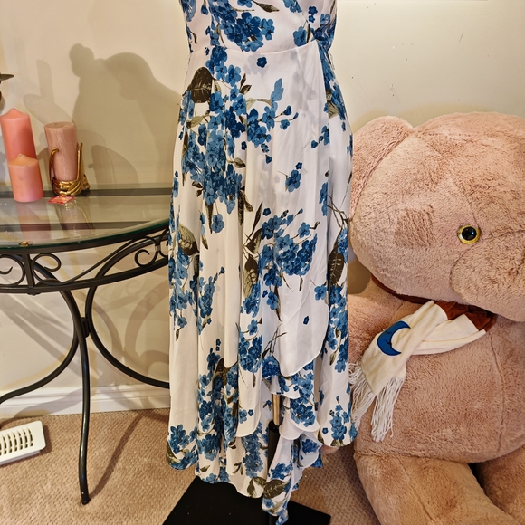 lulus French Countryside White Floral Print High-Low Dress 015000 - Picture 7 of 13